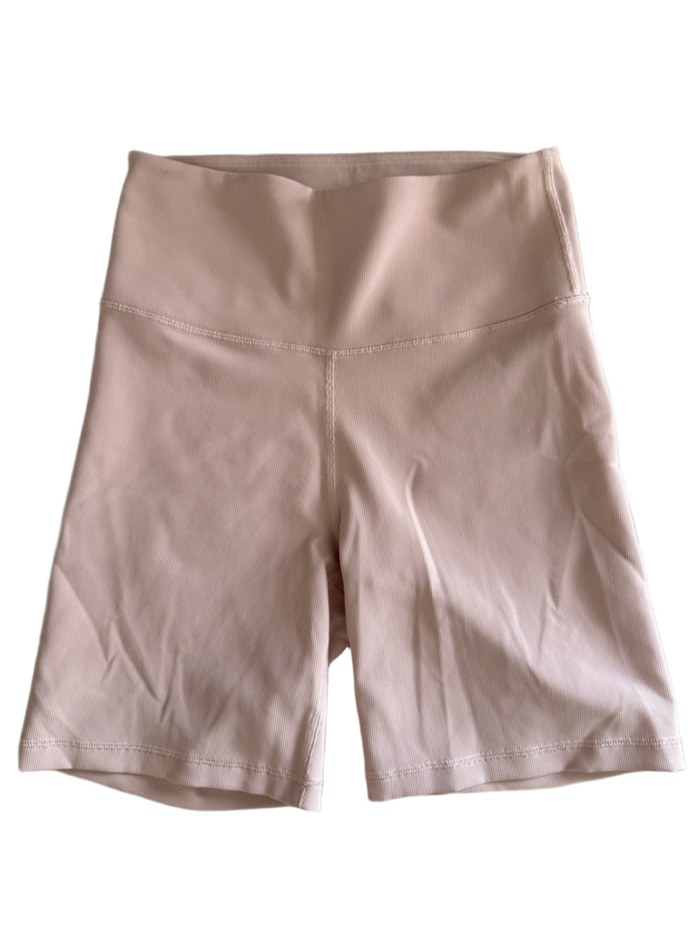 Aritzia TnAction Hi-Rise 7" Ribbed Knit Biker Shorts Powder Pink Medium